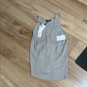 Gray Ribbed Sleeveless Top